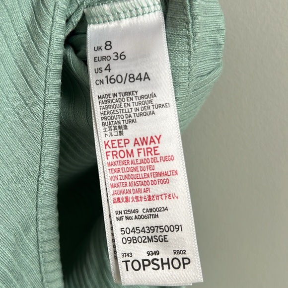 Topshop mint green off the shoulder bodysuit crisscross lace details - Picture 4 of 8